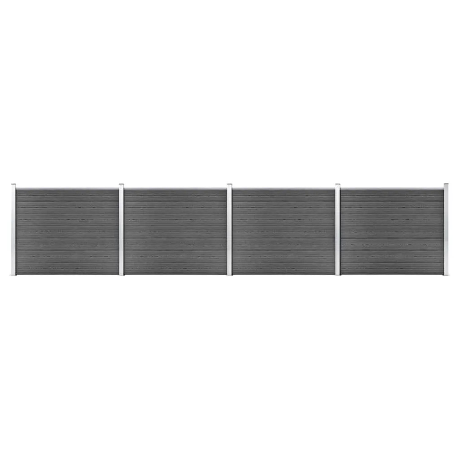 vidaXL Zaunelement Set WPC 699x146 cm Schwarz 3070461