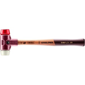 Halder Simplex Schonhammer Ø 30 mm Plastik Rot   Nylon mit Tempergussgehäuse