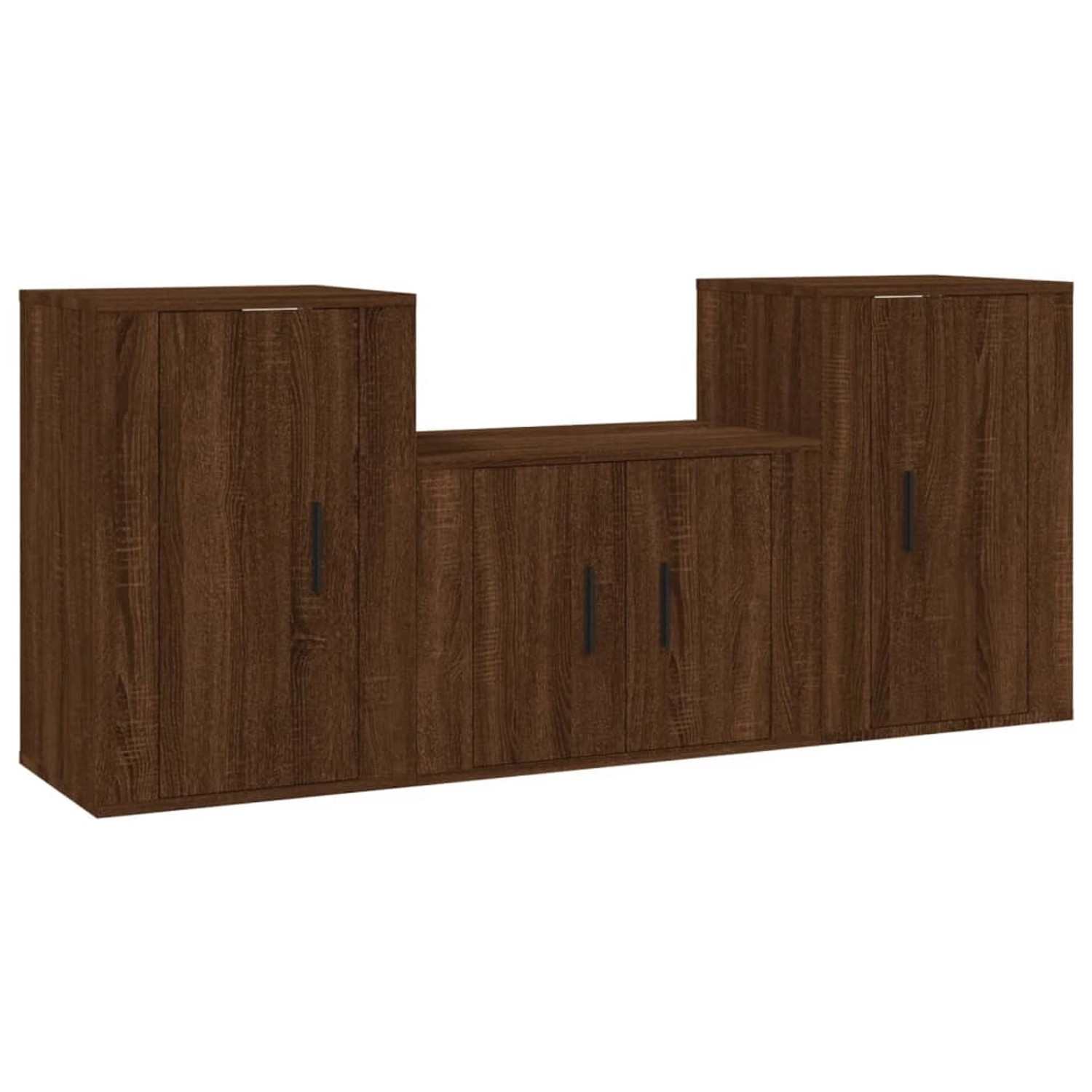 VidaXL 3-tlg. TV-Schrank-Set Braun Eichen-Optik Holzwerkstoff 1
