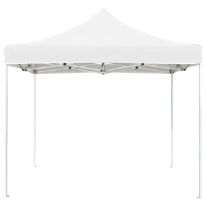 Weißes, faltbares 3x3 m Partyzelt mit Aluminiumrahmen für den Garten.