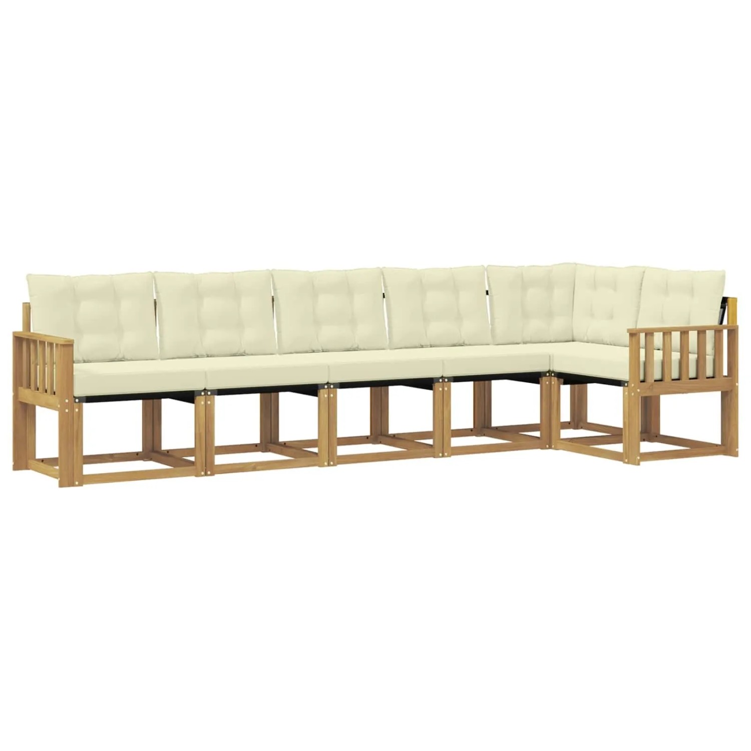 vidaXL Outdoor-Sofagarnitur mit Kissen 6-Tlg Weiß und Creme 3389520