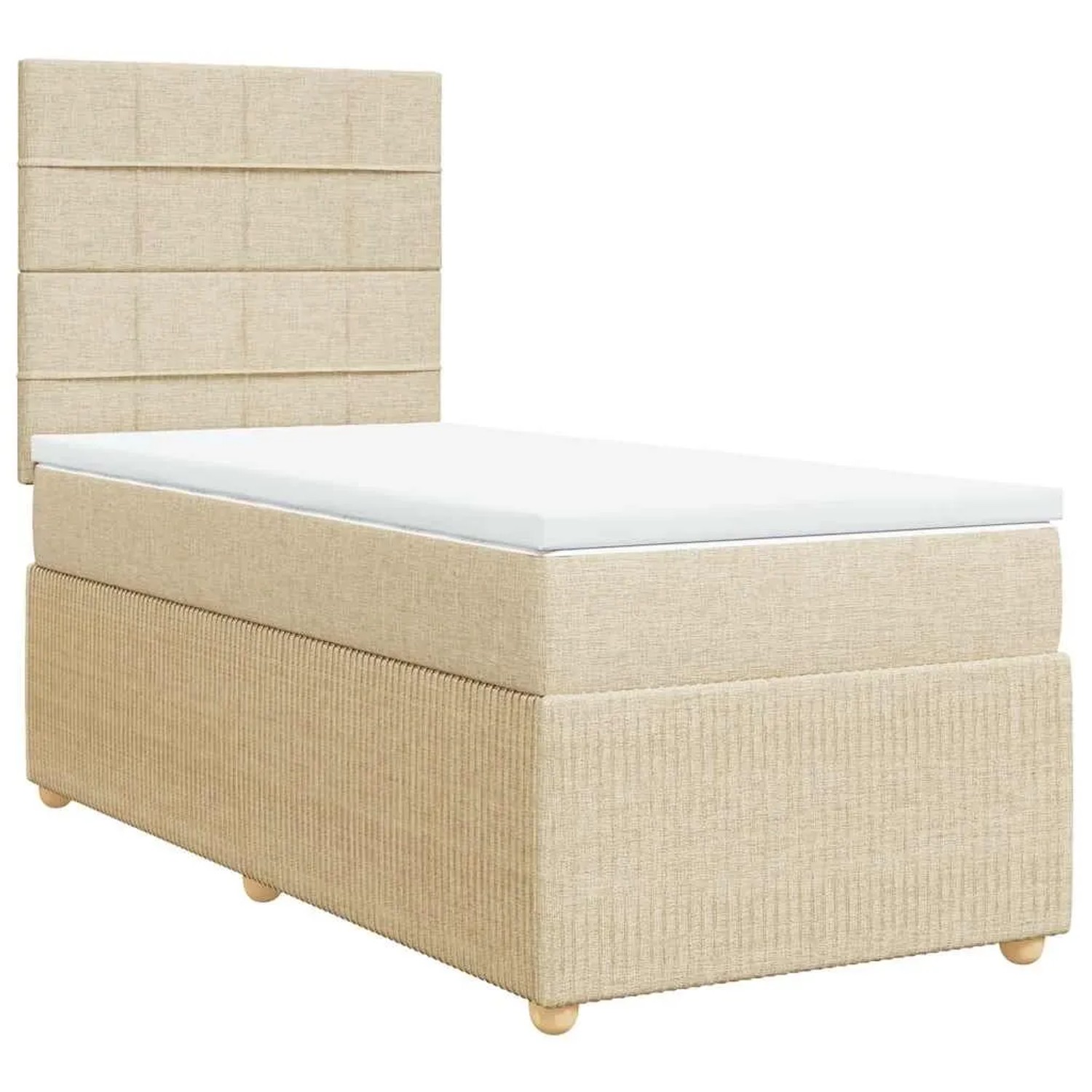vidaXL Boxspringbett mit Matratze Creme 90x200 cm Stoff 3294244 günstig online kaufen