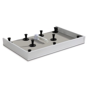 AICA Duschwanne Set: Rechteckige Duschwanne mit Armatur, Schürze und Stellfüßen für 120x90 cm Duschtasse.