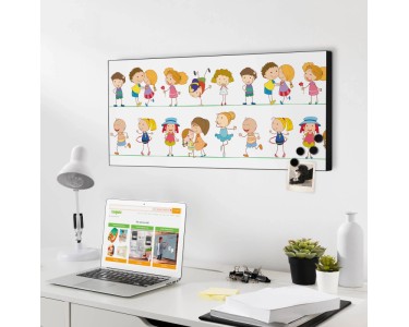 Magnettafel Mit Gerbera-Motiv – Schwarze Magnetwand 78x37 Cm Für Küche & Büro