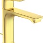 Ideal Standard Waschtischarmatur Connect Air Grande Slim in gebürstetem Gold.