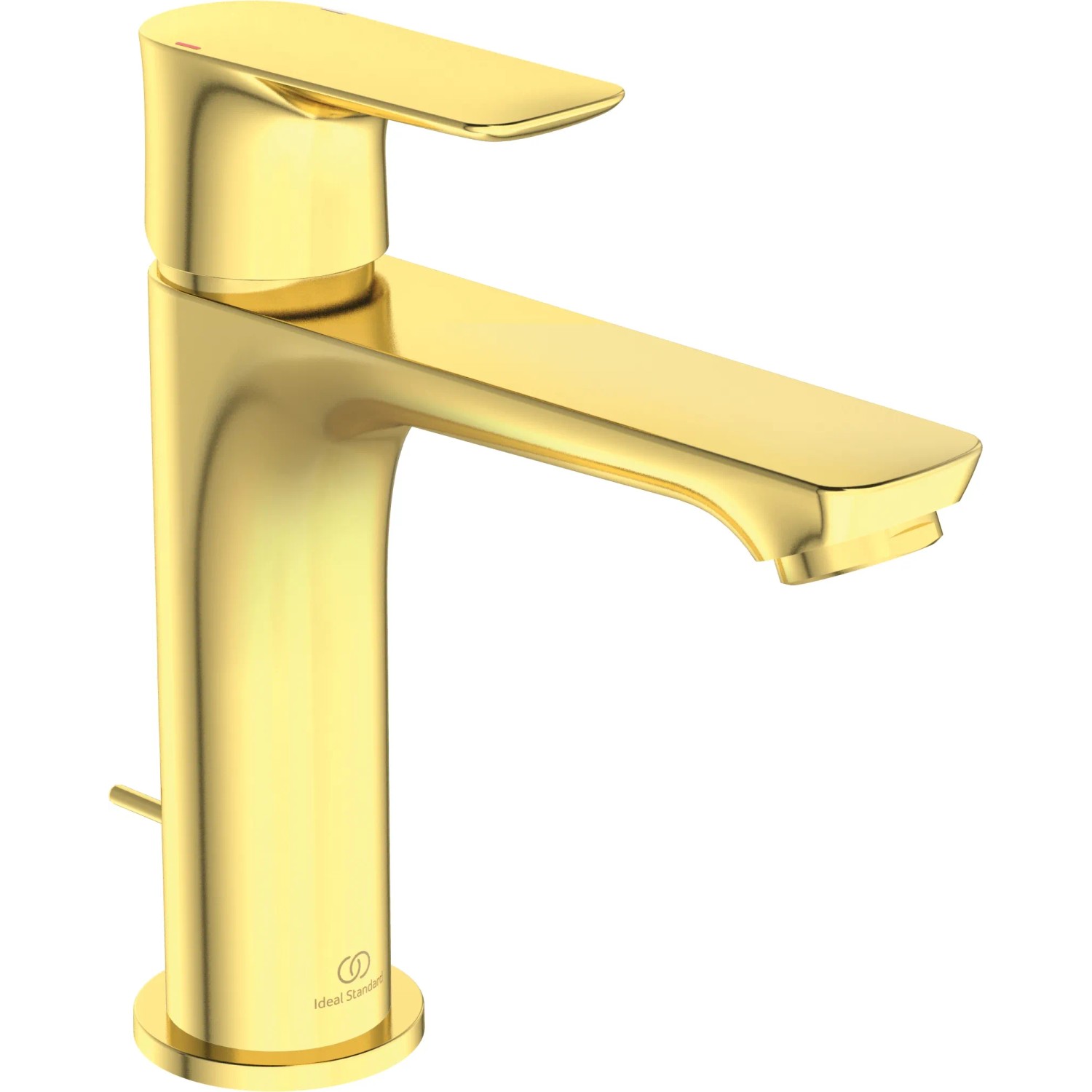 Ideal Standard Waschtischarmatur Connect Air Grande Slim in gebürstetem Gold.