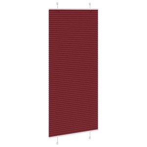 Bordeauxrotes Plissee aus Polyester, 85x200 cm, für Fenster. Bietet Sicht- und Sonnenschutz.