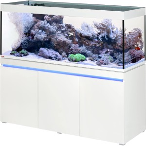 Eheim Incpiria Reef 530 Alpin Aquarium-Kombination mit Unterschrank und Meerwasseraquarium.
