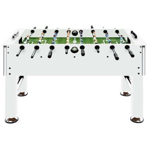 Weißer vidaXL Kickertisch aus Stahl, 140x74,5x87,5 cm, für Sport und Spiel.