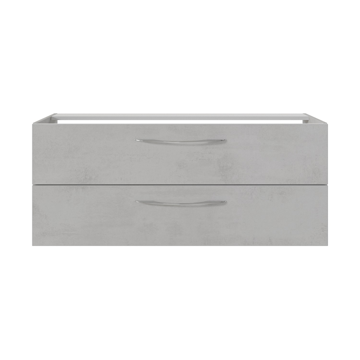 Pelipal Waschtischunterschrank, Oxid Hellgrau, 2 Schubladen mit Griffen, Teil des Badmöbel-Sets Serie 4035.