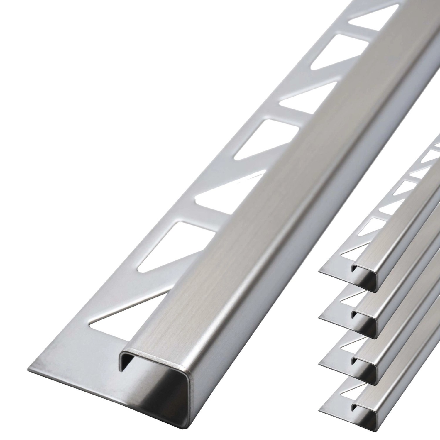 Dalsys Fliesenschiene Edelstahl Gebürstet 5x 2,5m x 8mm Eckprofil Quadrat günstig online kaufen
