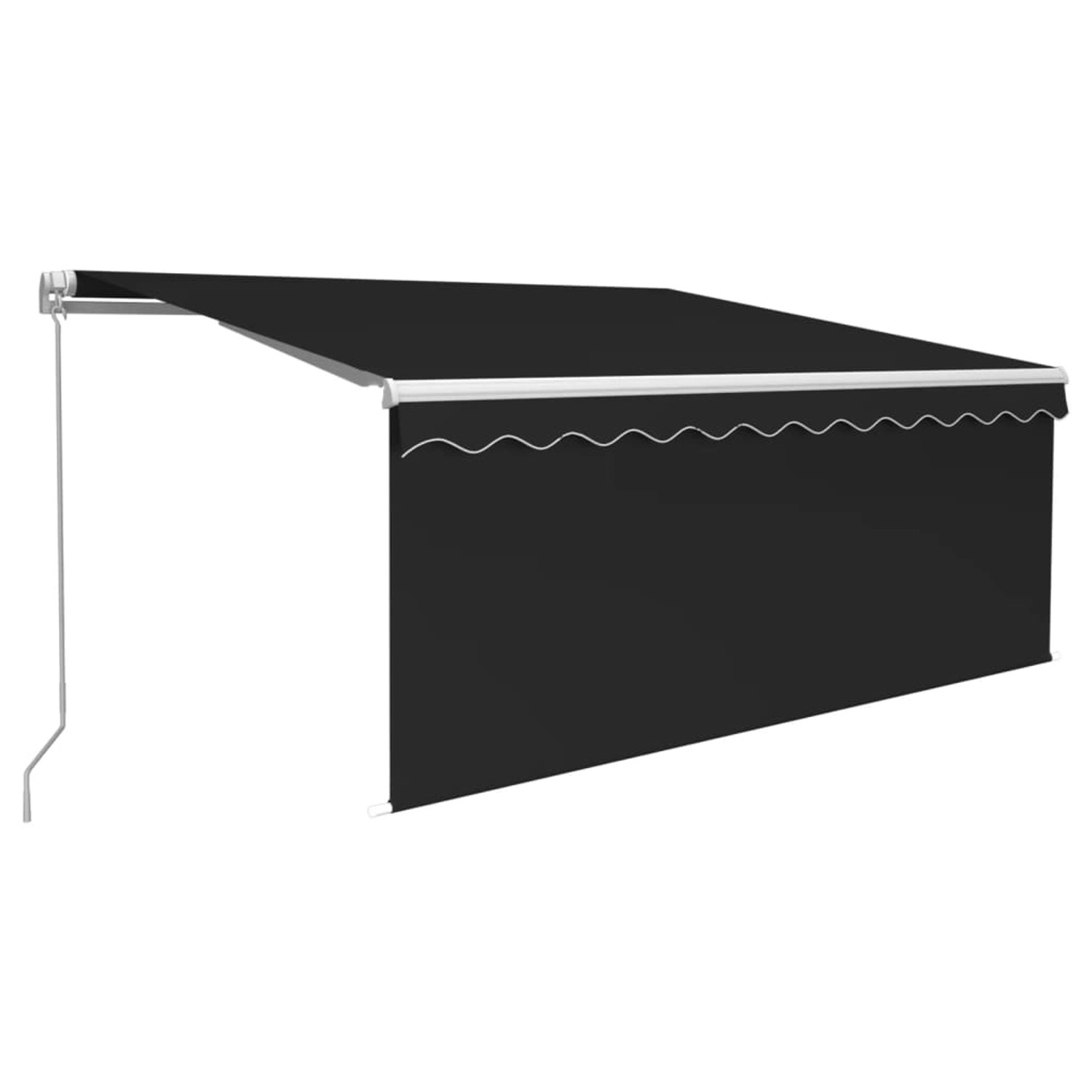 furnicato Markise Manuell Einziehbar mit Rollo 3,5x2,5 m Anthrazit günstig online kaufen