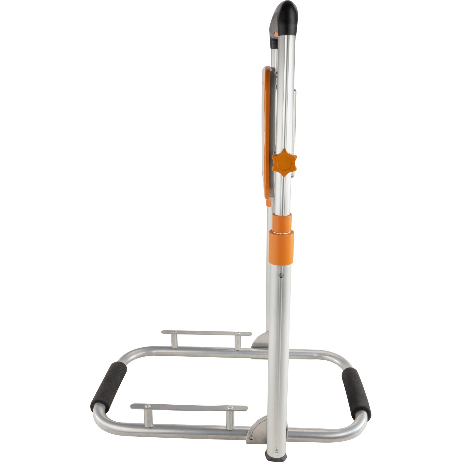 REV Ritter LED-Arbeitsleuchte LIFT, höhenverstellbar, grau-orange, mit klappbarem Ständer.