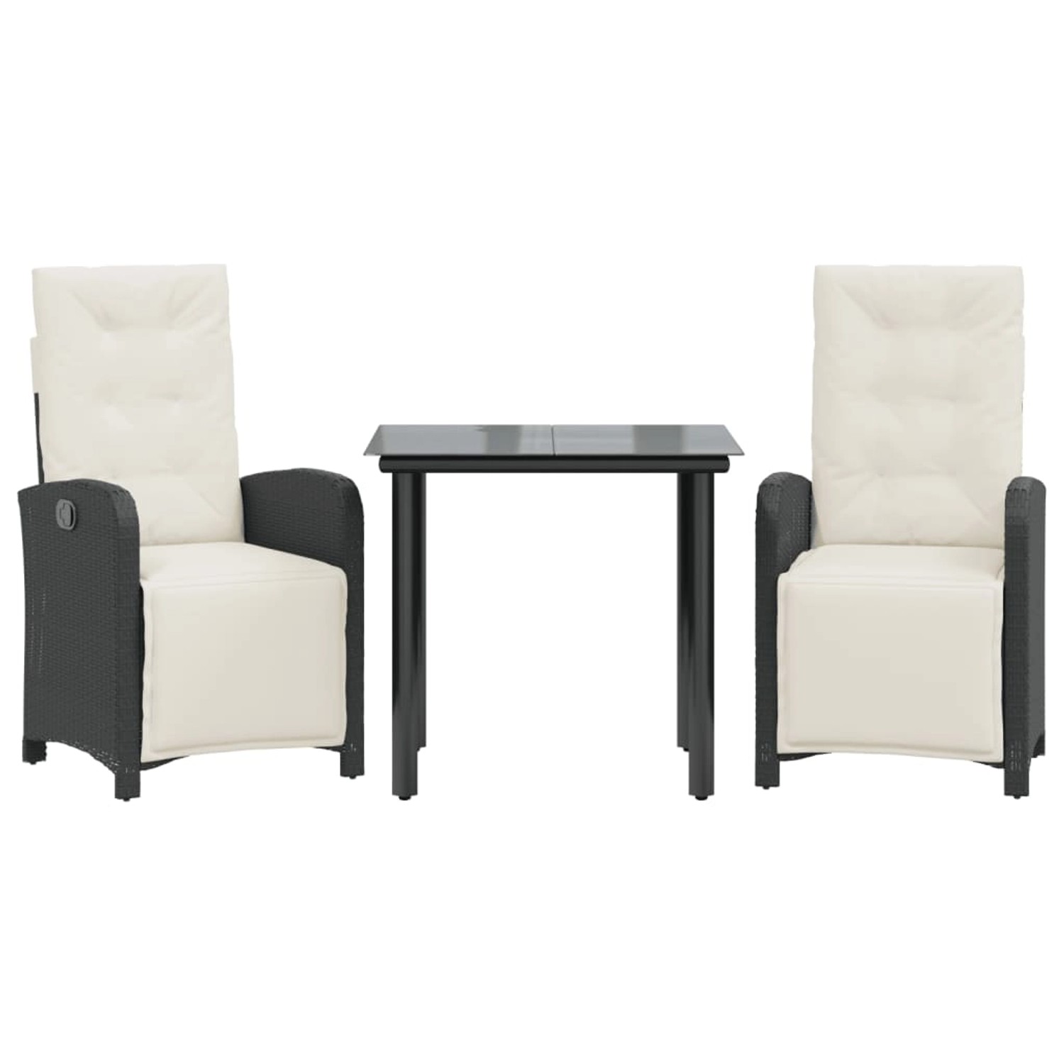 vidaXL 3-Tlg Bistro-Set mit Kissen Schwarz Poly Rattan 3212521 günstig online kaufen