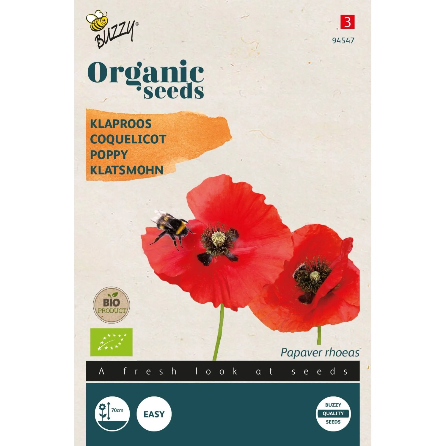 Seidenmohn Buzzy Organic Bio Samen Ca. 0,25 g Freilandaussaat