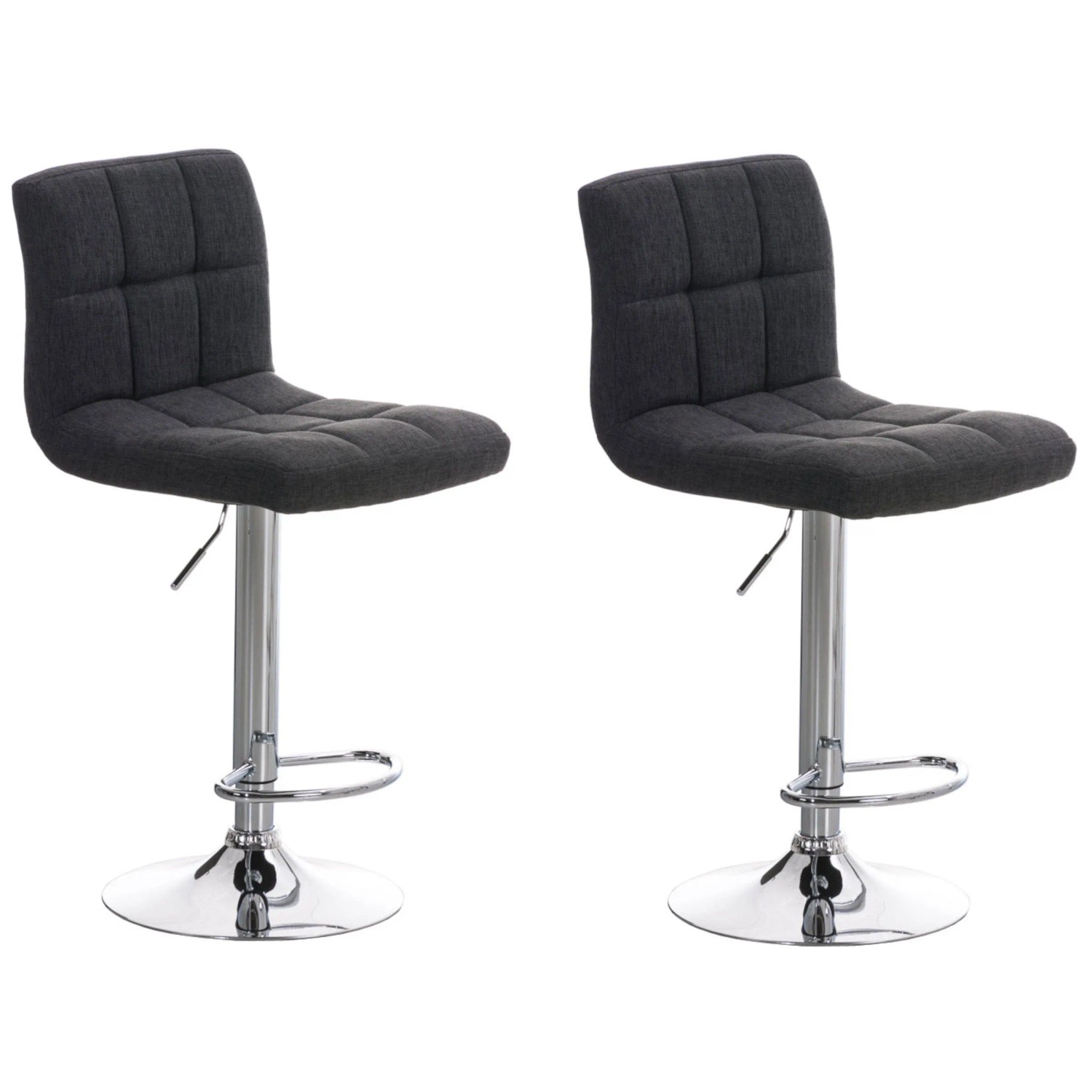 CLP 2er Set Barhocker Peru Stoff Dunkelgrau