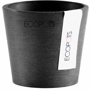 Ecopots Amsterdam Mini Pflanztopf, dunkelgrau, 8 cm. Ideal für drinnen und draußen.
