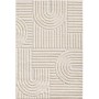 Ayyildiz Kurzflorteppich Art 1121 in Creme mit modernem 3D-Reliefmuster, 200x290 cm.