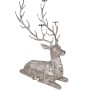 Silberner Deko-Hirsch LIAM mit Kerzenhaltern, Tier-Skulptur aus Aluminium, 140 cm hoch.