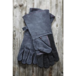 Rösle Grillhandschuhe aus Leder, grau und schwarz, für sicheres Grillen.