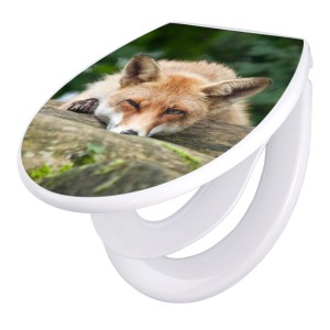 Banjado WC-Sitz mit Absenkautomatik und Kindersitz, Motiv Fuchs Relax.