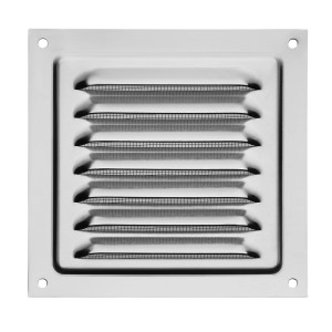 SOTECH Aluminium-Lüftungsgitter 125 x 125 mm Edelstahloptik Aufschraubbar mit Insektenschutz