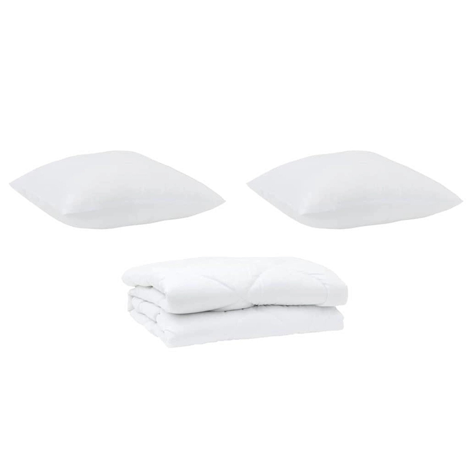 vidaXL Bettdecke mit Kissen 3-Tlg Weiß Mikrofaser 3377722 günstig online kaufen