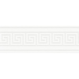 A.S. Création Bordüre Meander grau-weiß, selbstklebend mit griechischem Muster.