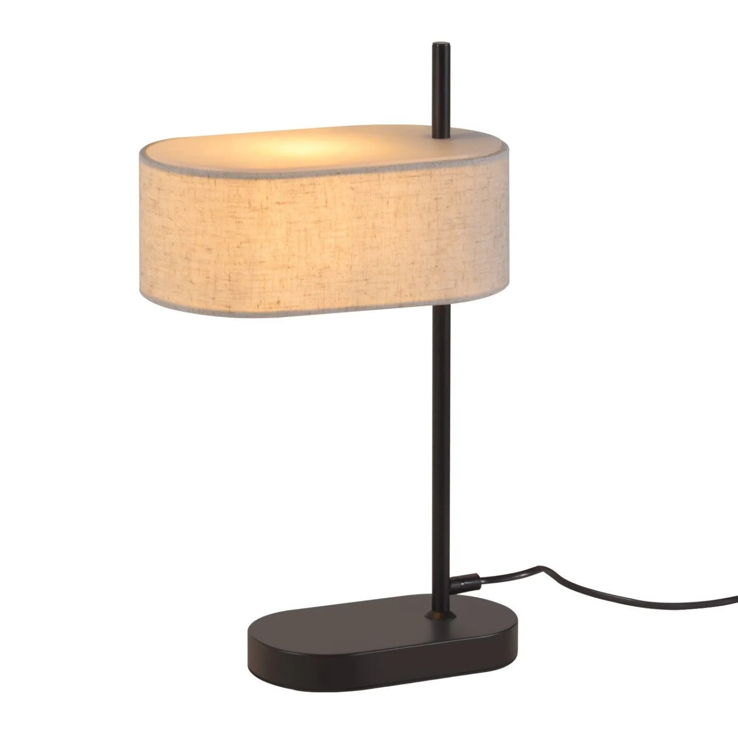 NETTLIFE Vintage-Nachttischlampe für Schlafzimmer 445 CM E14 Schwarzer Lampenschirm aus Leinenstoff mit Schalter Keine Glühbirne