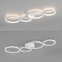 Moderne, dimmbare LED-Deckenleuchte Kiringe von Paul Neuhaus, 87x31,5 cm, Weiß, mit ringförmigem Design.