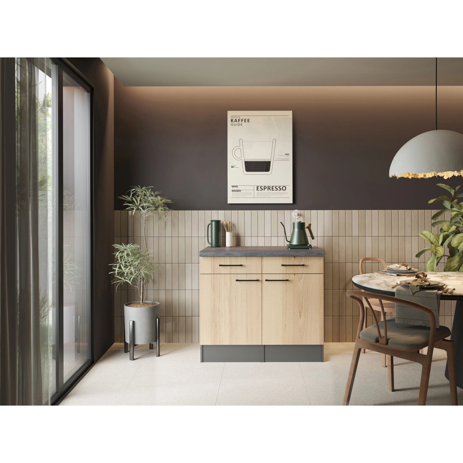 Respekta Sideboard Oliver 100 cm Artisan Eiche Granit Optik