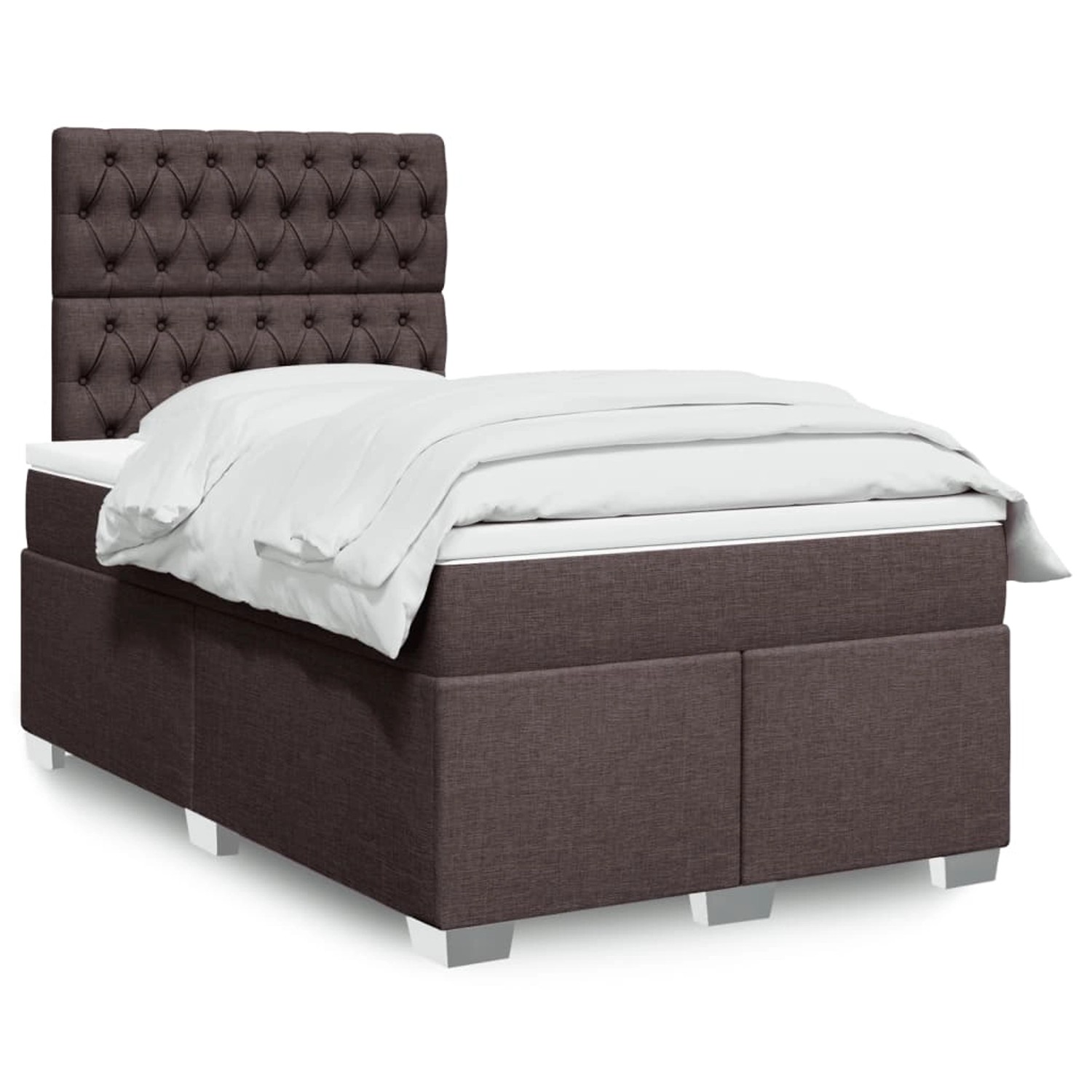 vidaXL Boxspringbett mit Matratze Dunkelbraun 120x200 cm Stoff 3292765 günstig online kaufen