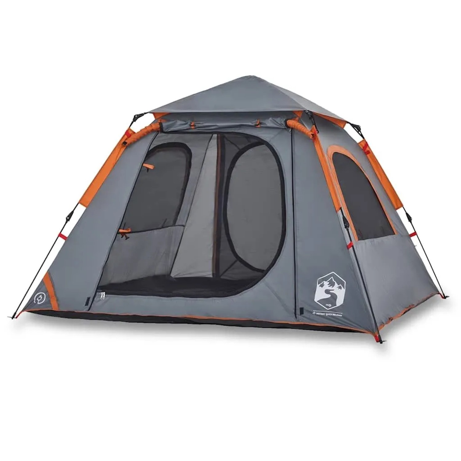 vidaXL Kuppel-Campingzelt 4 Personen Grau und Orange Quick Release 4004145 günstig online kaufen