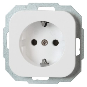 Kopp Steckdose 1-fach Donau Arktisweiß, Aufputz-Montage.