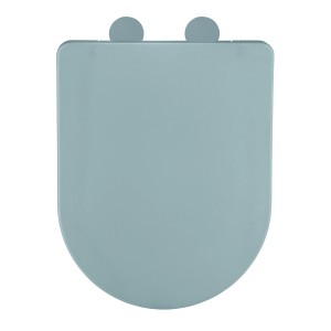 Wenko WC-Sitz Galati blaugrau aus Duroplast, D-Form, mit Absenkautomatik.