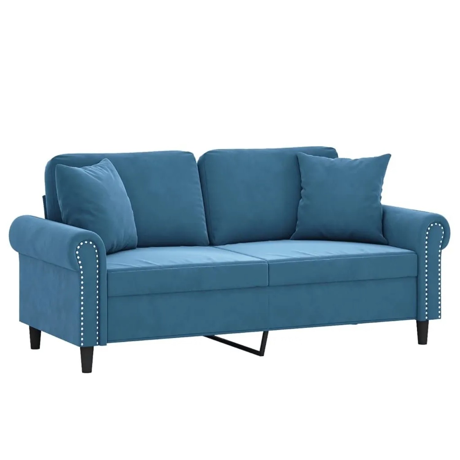 vidaXL 2-Sitzer-Sofa mit Zierkissen Blau 140 cm Samt 3200954 günstig online kaufen