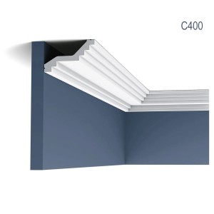 ORAC DECOR C400 LUXXUS Zierleiste, weiße Stuckleiste im 14er Set (28m) für Wand und Decke.
