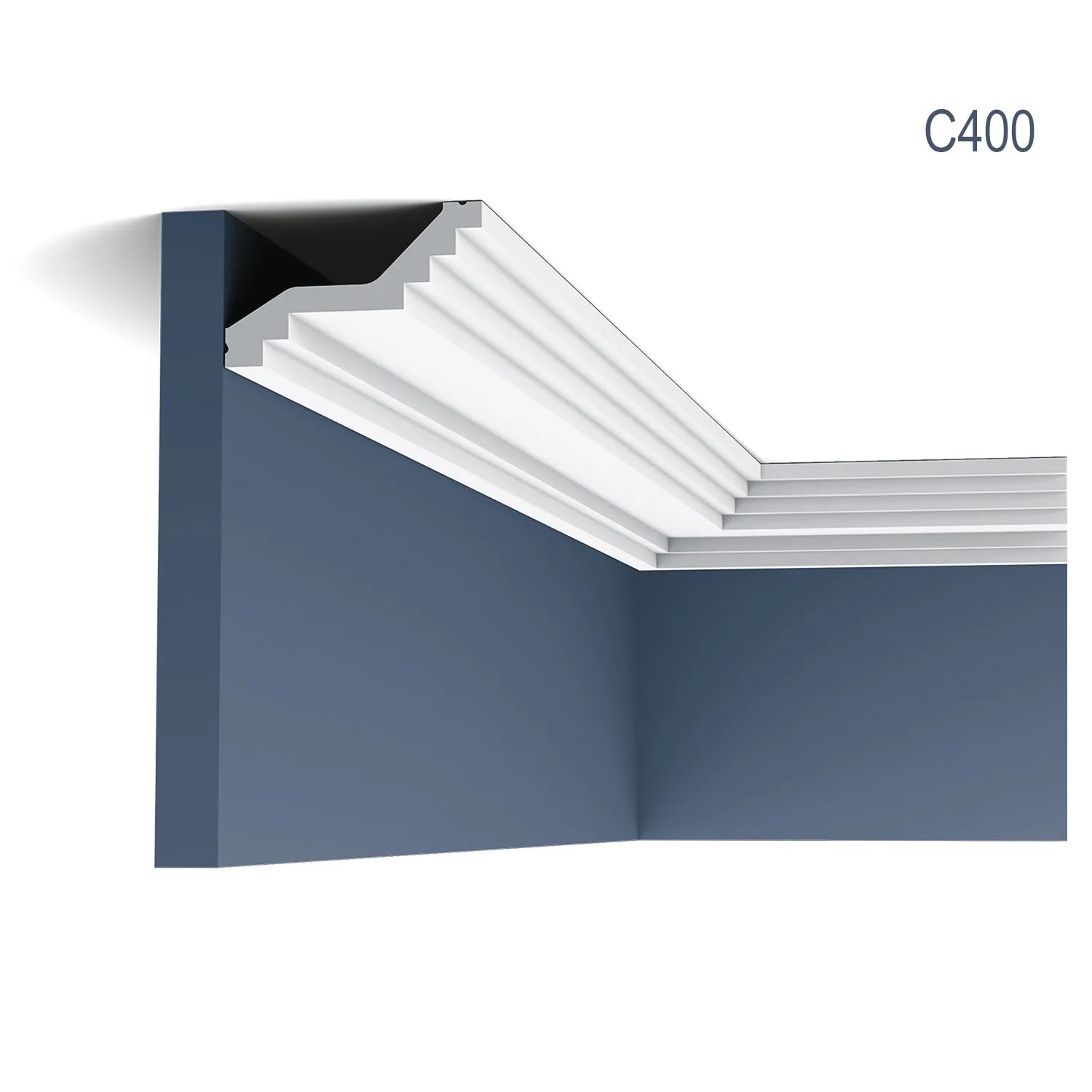 ORAC DECOR C400 LUXXUS Zierleiste, weiße Stuckleiste im 14er Set (28m) für Wand und Decke.