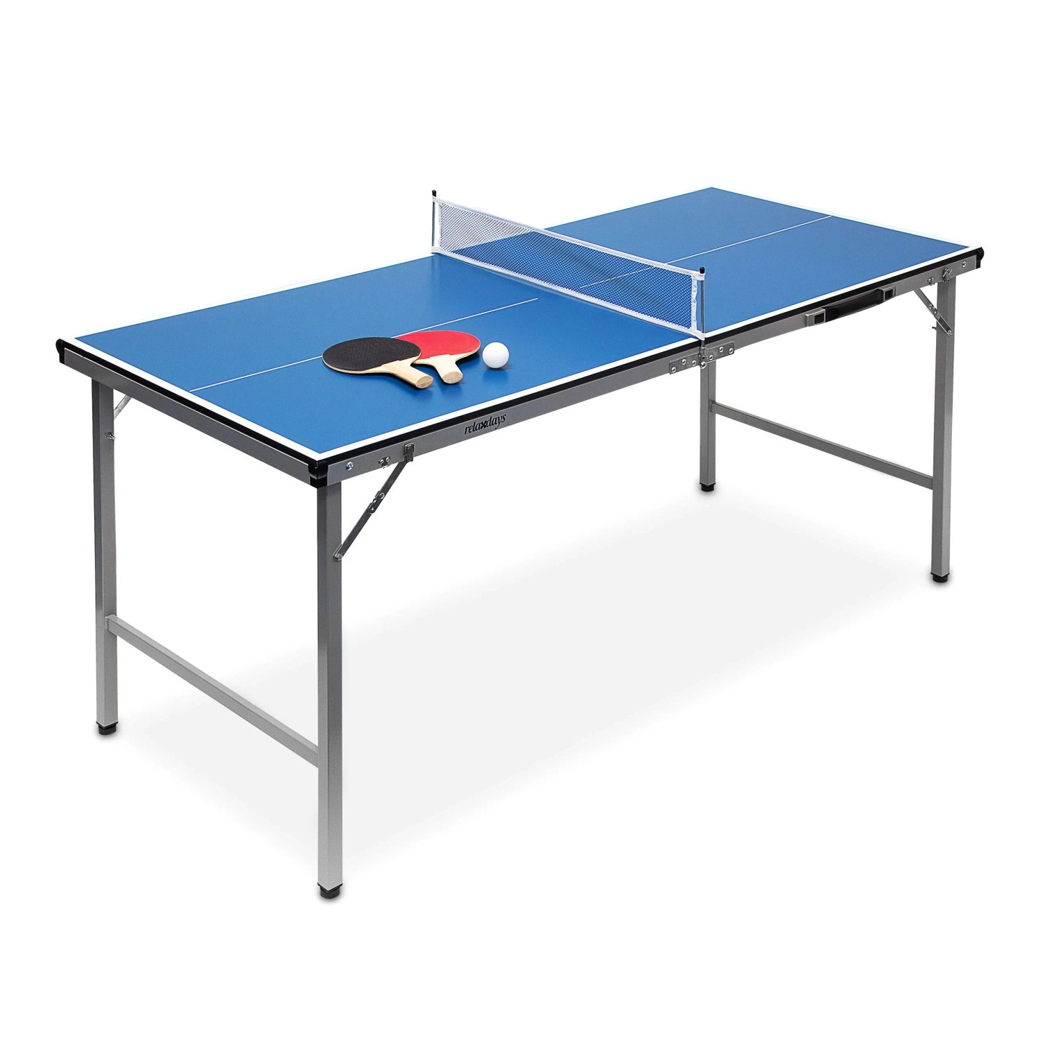 Relaxdays Tischtennisplatte MDF Metall Klappbar Tragbar 71 cm x 150 cm x 67 cm 17,2 kg