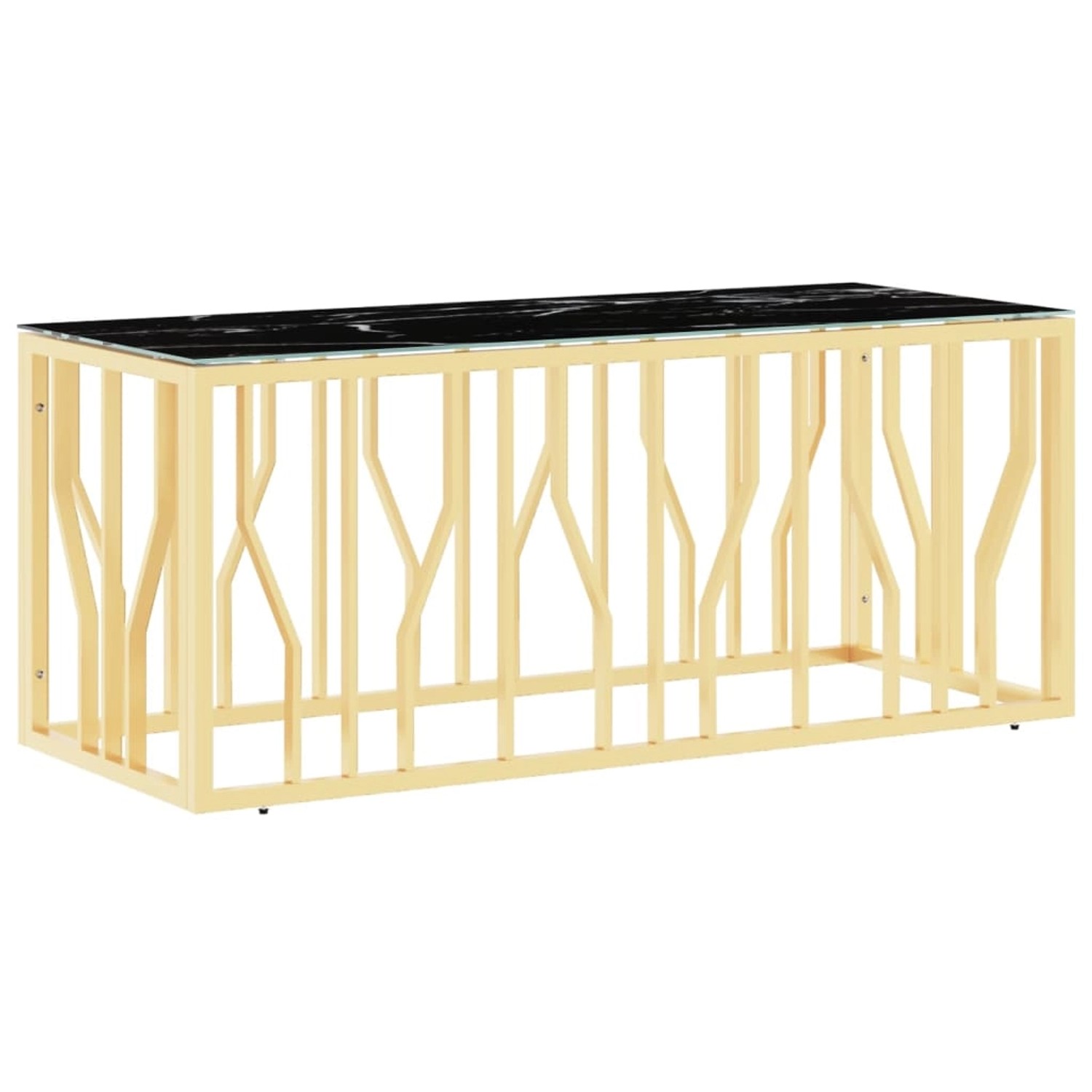 vidaXL Couchtisch Golden 110x45x45 cm Edelstahl und Glas günstig online kaufen