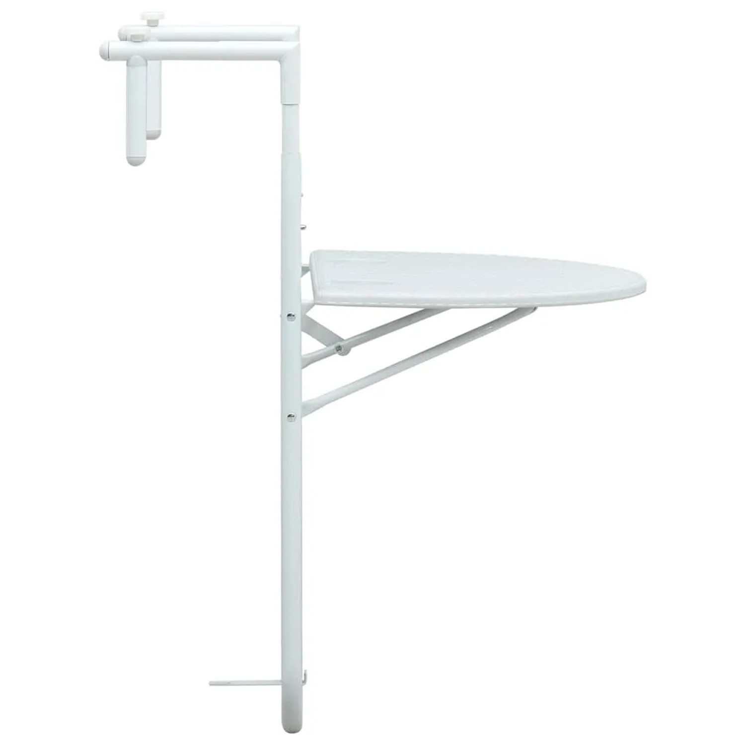Weißer vidaXL Balkon Hängetisch aus Kunststoff in Rattan-Optik, höhenverstellbar.
