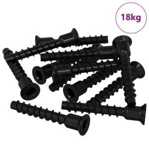 Schwarze vidaXL Steckkappen-Schrauben, 7x40mm, Eisen, 3072 Stk. für verbesserte Befestigung.