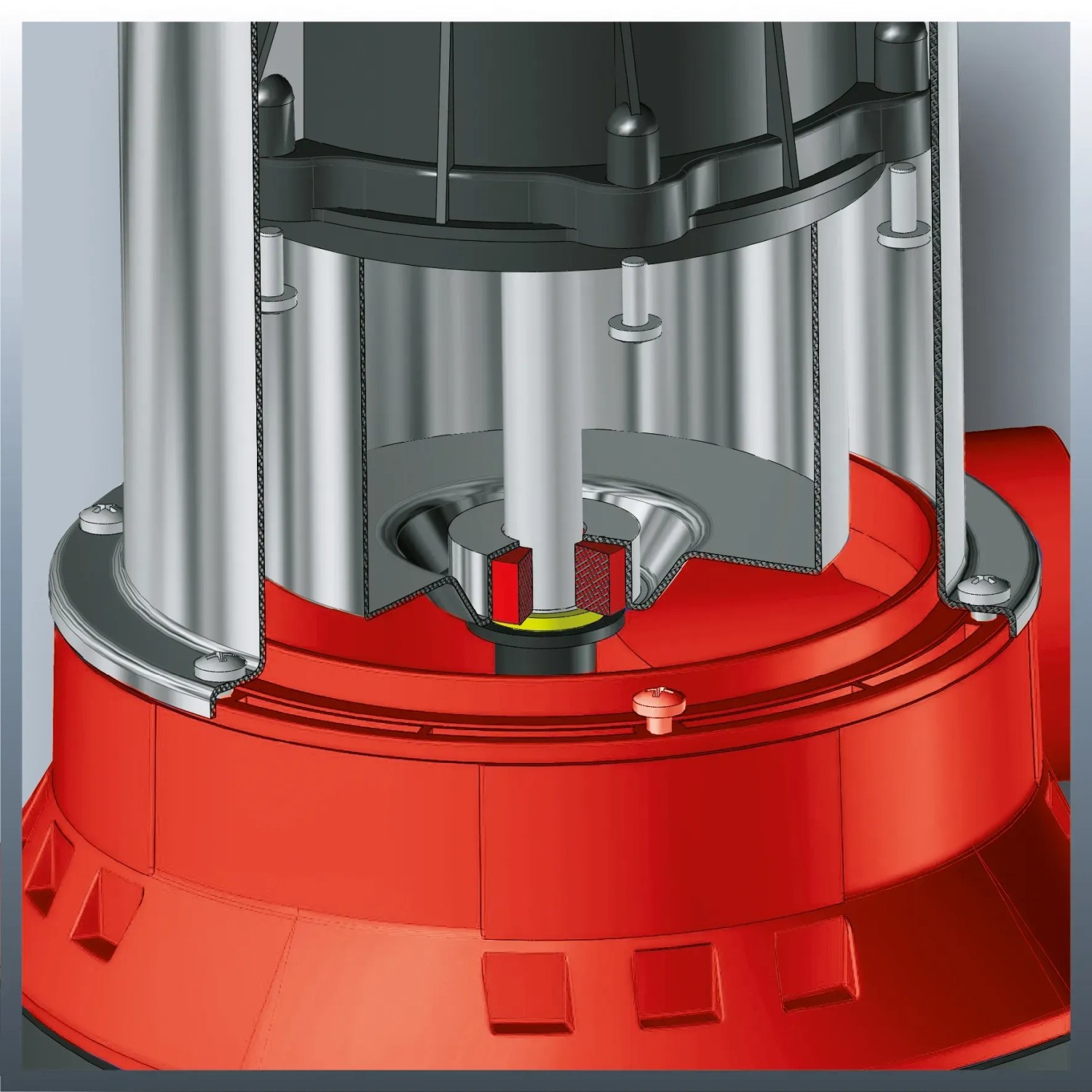 Detailaufnahme der Einhell GC-DP 7835 Schmutzwasserpumpe, Schnittbild.