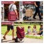 Sekey 3-in-1 Einkaufsroller rot: Faltbarer Trolley als Einkaufswagen, Sackkarre und Umhängetasche.