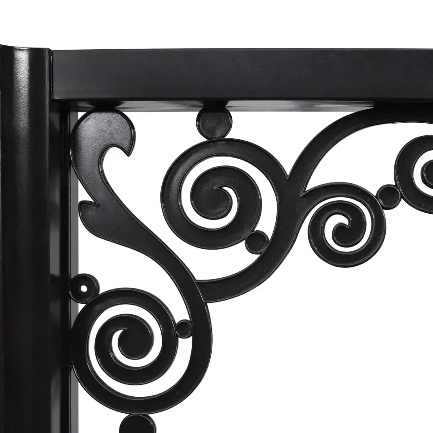 Schwarze PVC-Zierhalterung mit geschwungenen Ornamenten für die vidaXL Weihnachts-Wandleuchte. Weihnachtsdekoration.