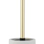 Wenko WC-Garnitur Odos, weiße WC-Bürste mit goldfarbenem Stiel und Marmor-Optik.