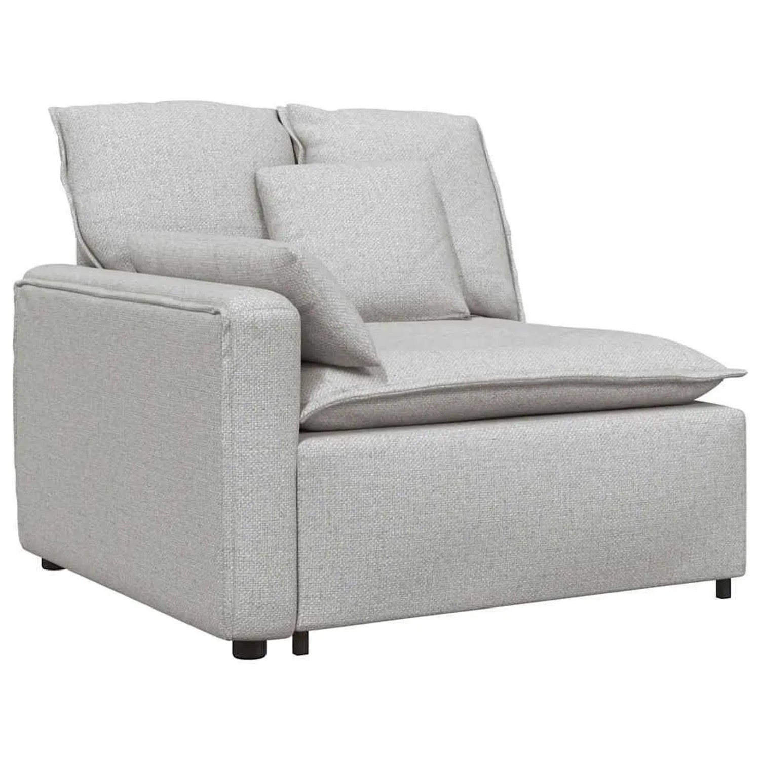vidaXL Modulares Sofa Endmodul mit Armlehne Kissen Wolkengrau 100 cm 4104396