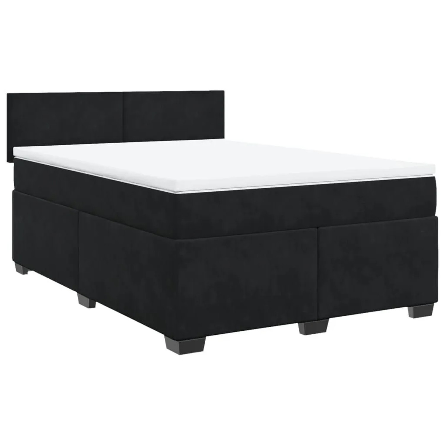 vidaXL Boxspringbett mit Matratze Schwarz 160x200 cm Samt 3286350 günstig online kaufen