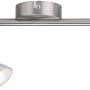 Zweiflammiger Spotlight aus Nickel matt mit GU10 Fassung, 2 x 10 W, für die Deckenmontage.
