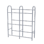 Graues Getränkekistenregal aus Metall für 6 Kästen, ideal zur Lagerung im Keller oder Abstellraum.